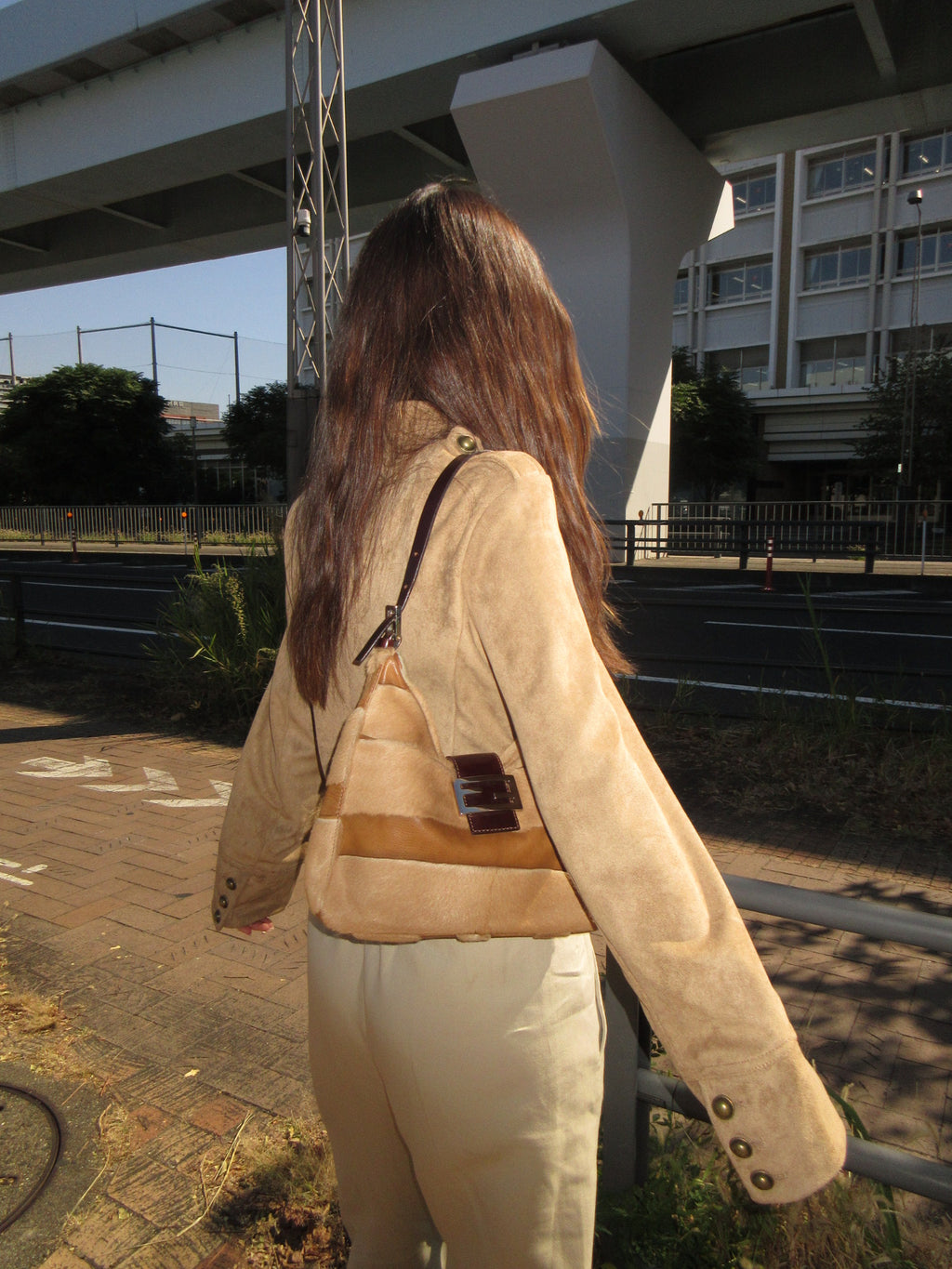 Vintage Fendi Pony Hair & Leather Shoulder Bag
