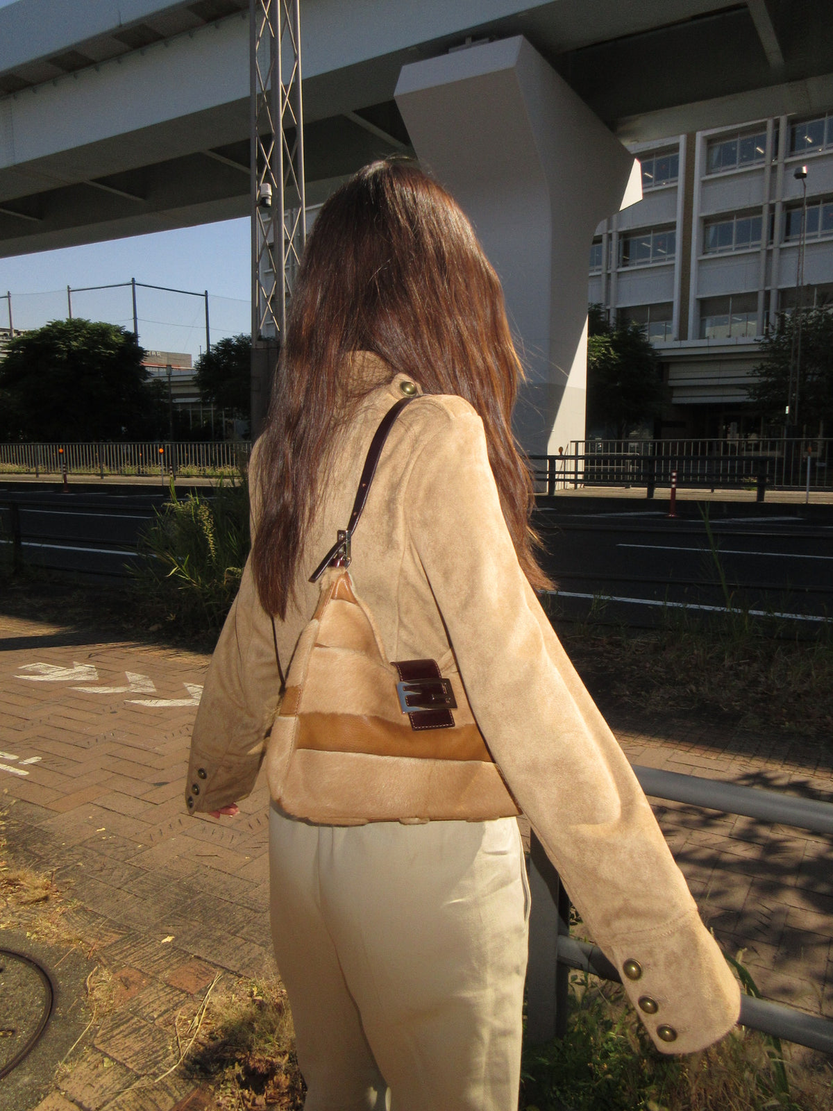 Vintage Fendi Pony Hair & Leather Shoulder Bag