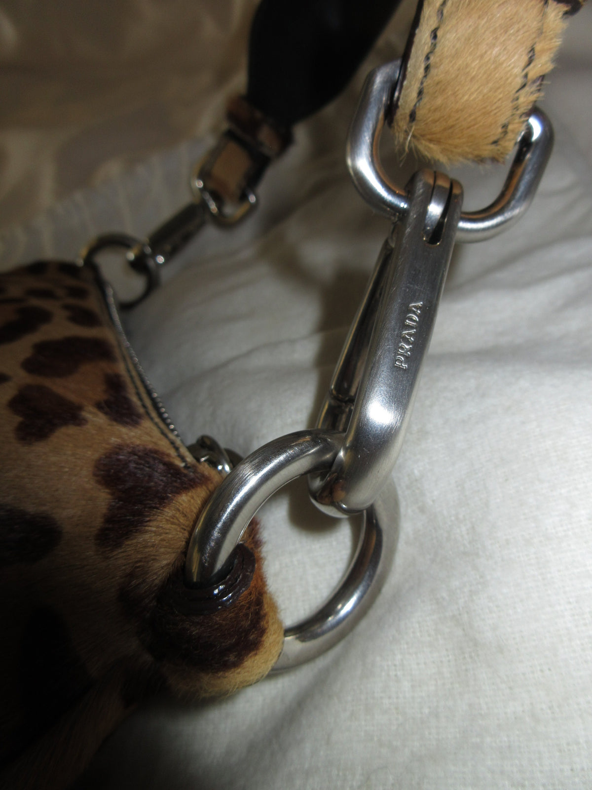 Vintage Prada Leopard Pony Hair Shoulder Bag
