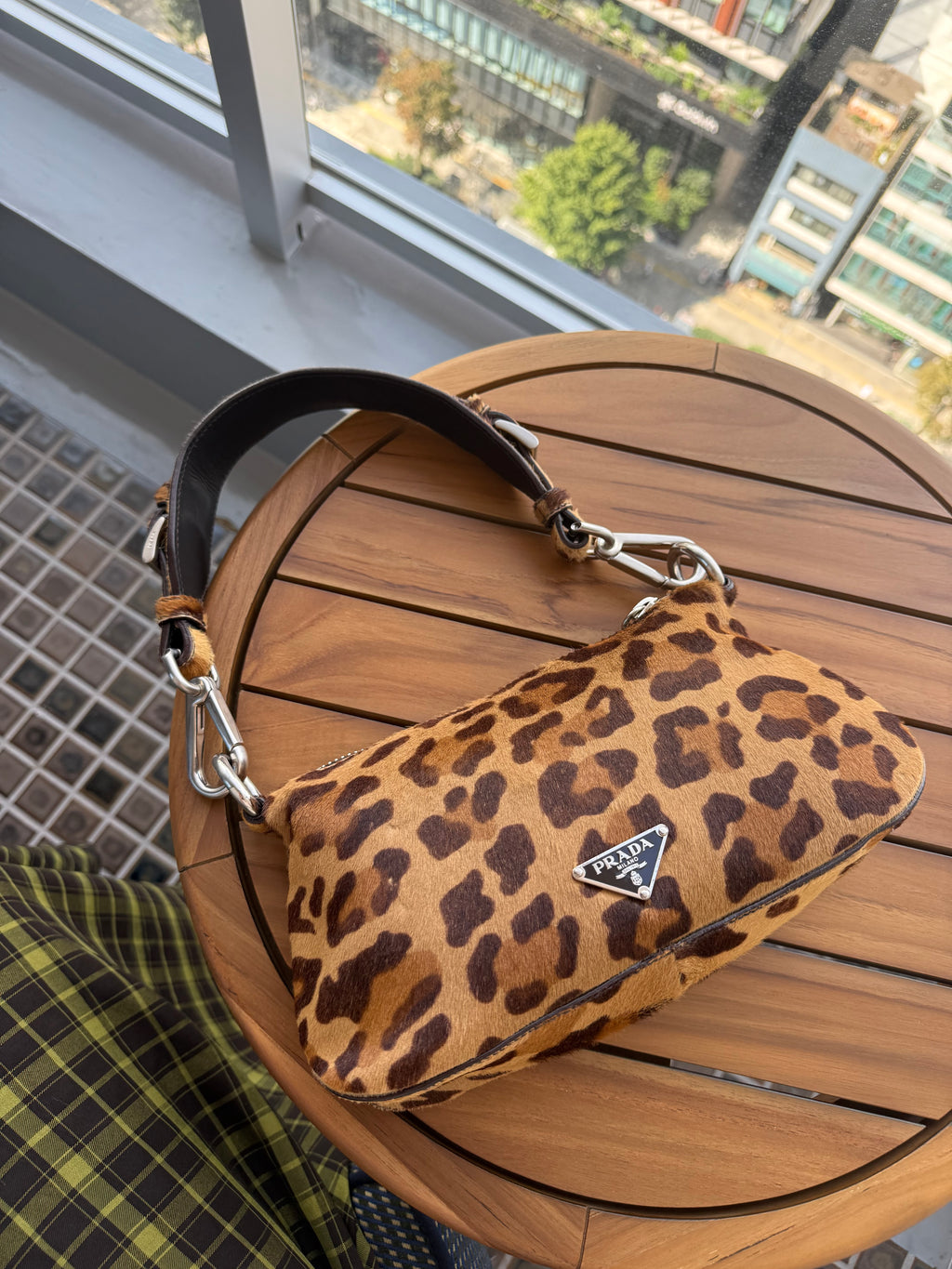 Vintage Prada Leopard Pony Hair Shoulder Bag