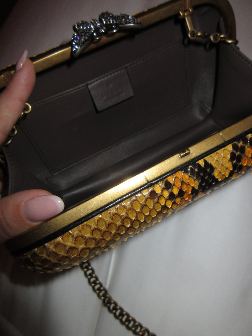 Gucci Butterfly Lock Embossed Clutch - Alessandro Era