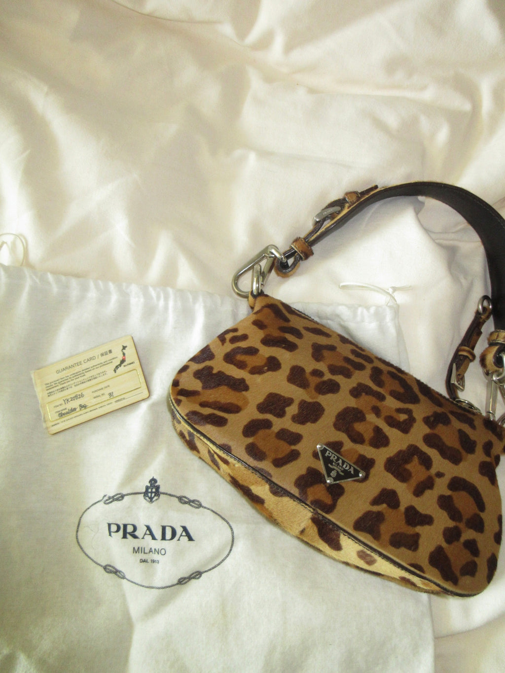 Vintage Prada Leopard Pony Hair Shoulder Bag