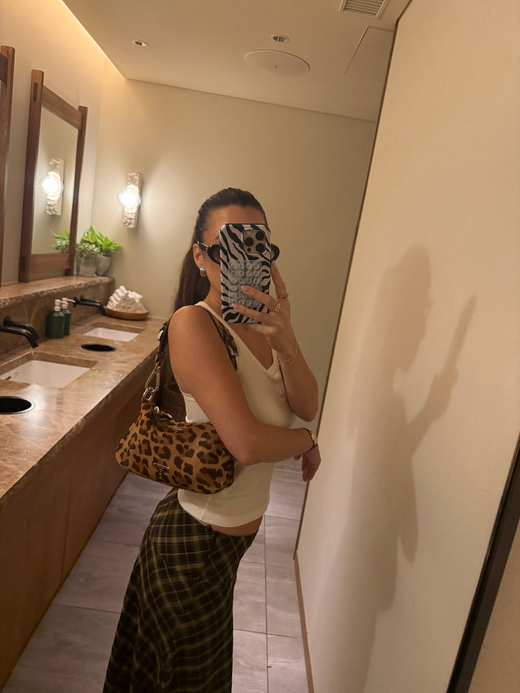 Vintage Prada Leopard Pony Hair Shoulder Bag