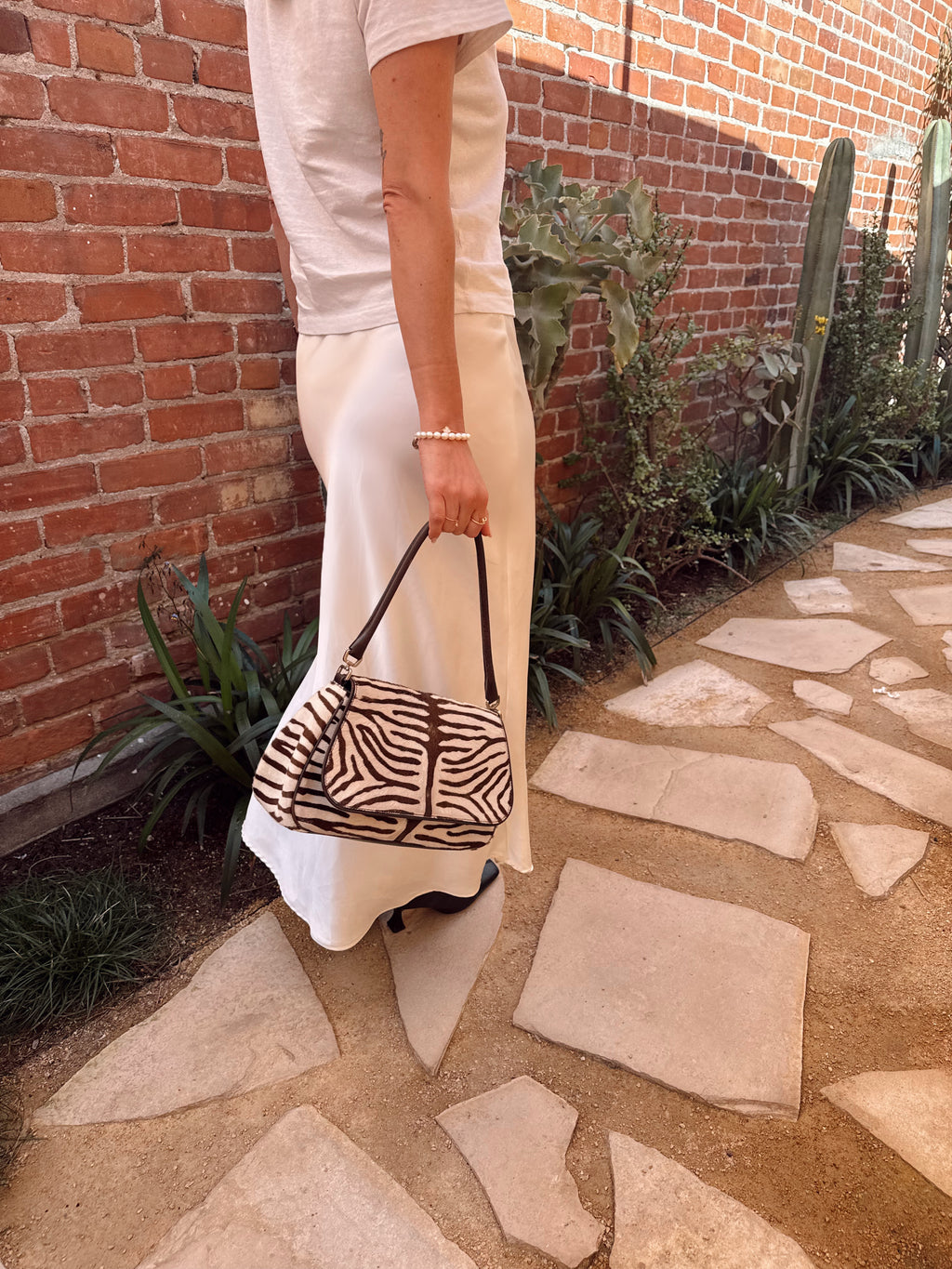 Vintage Prada Zebra Pony Hair Shoulder Bag