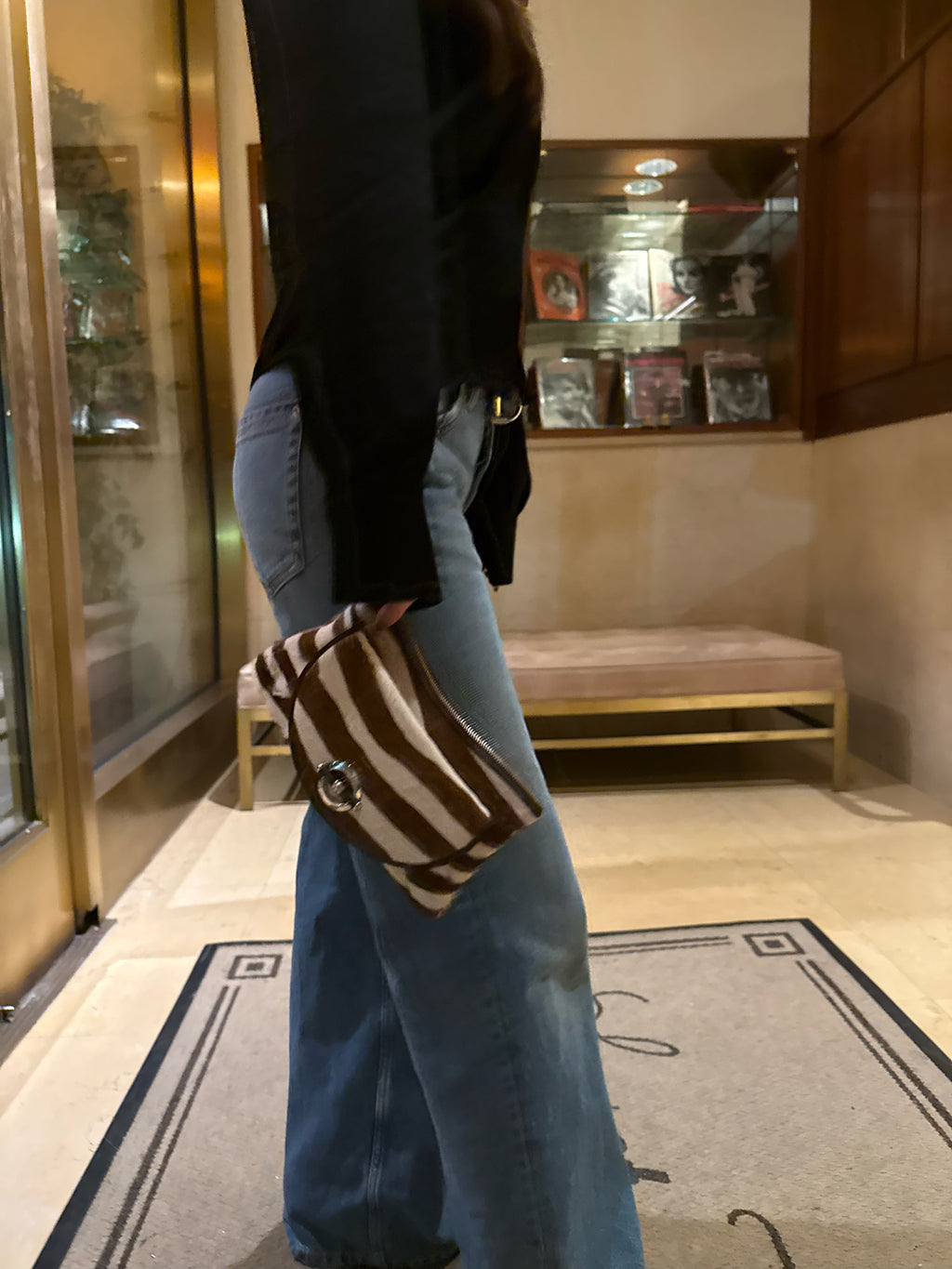 Vintage Dior Pony Hair Zebra Clutch