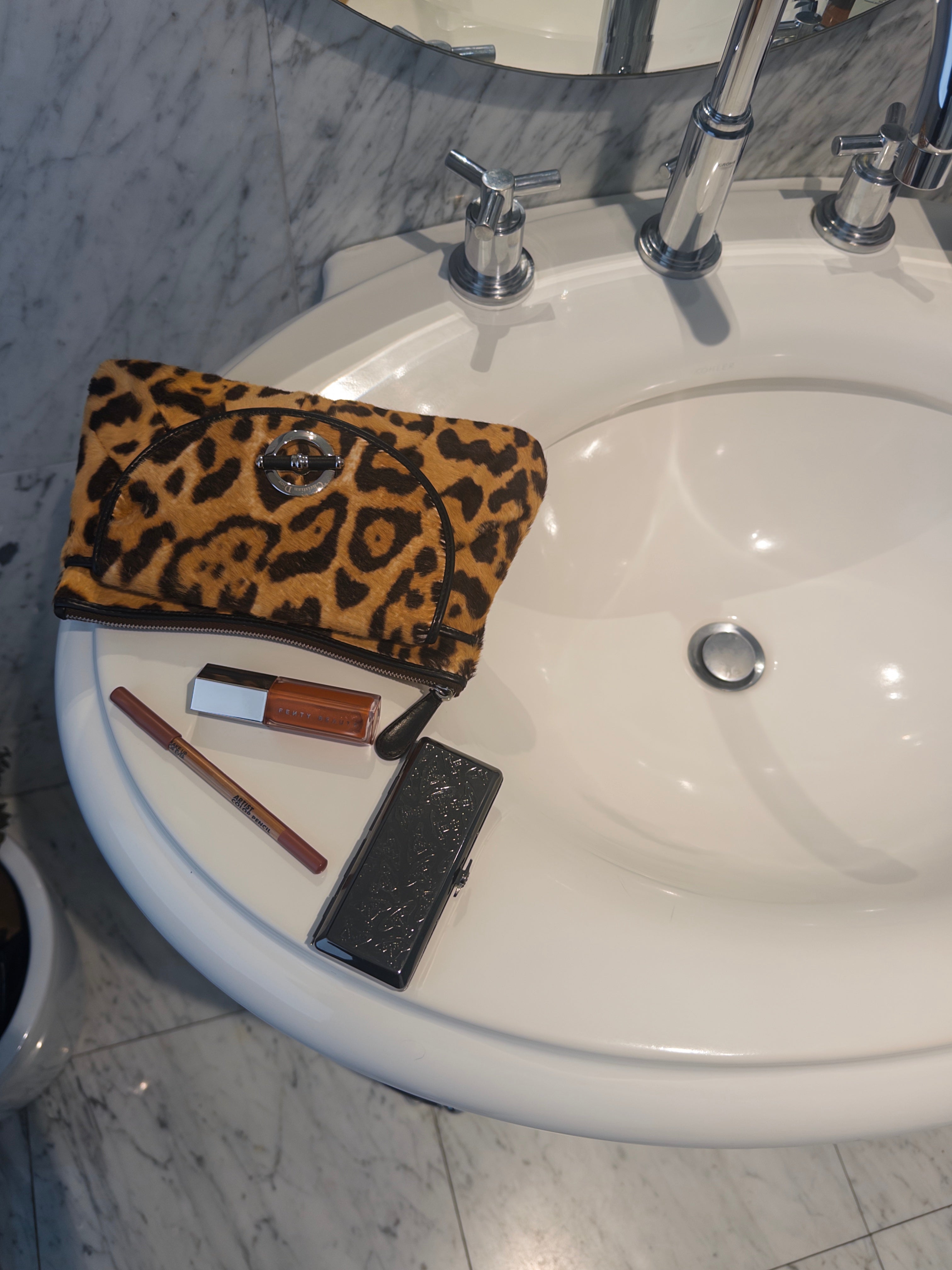 Vintage Dior Pony Hair Leopard Clutch
