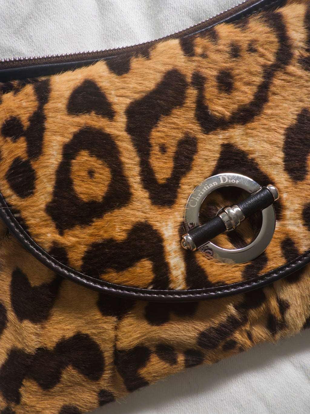 Vintage Dior Pony Hair Leopard Clutch