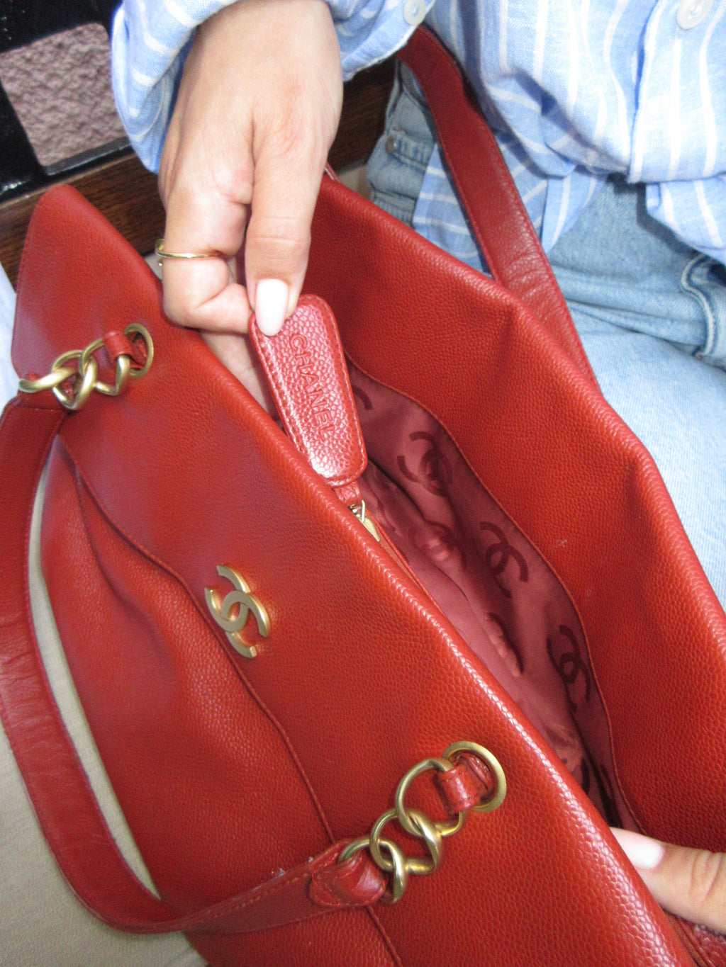 Vintage Chanel Caviar Leather Tote