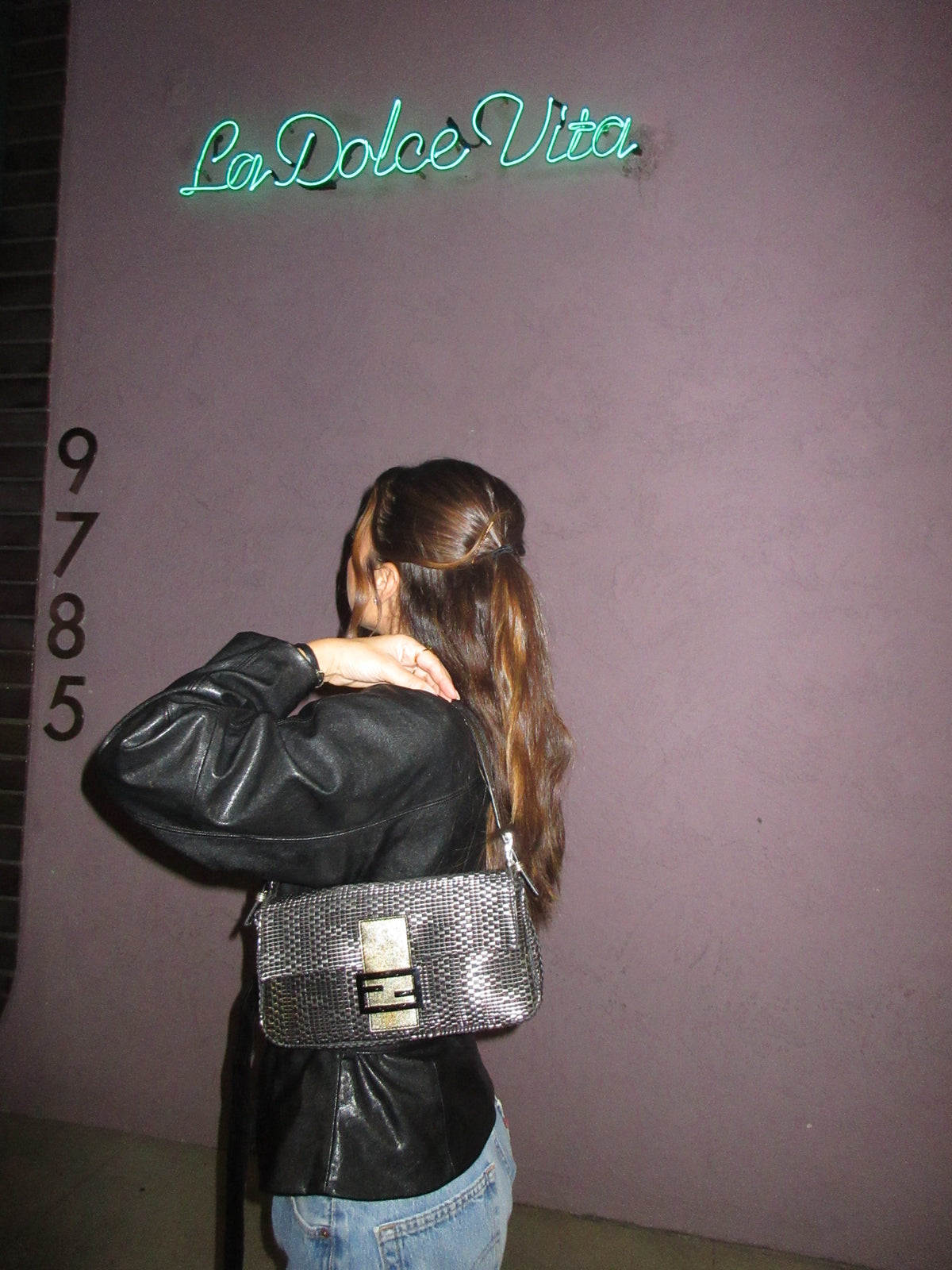 Vintage Fendi Metallic Woven Baguette
