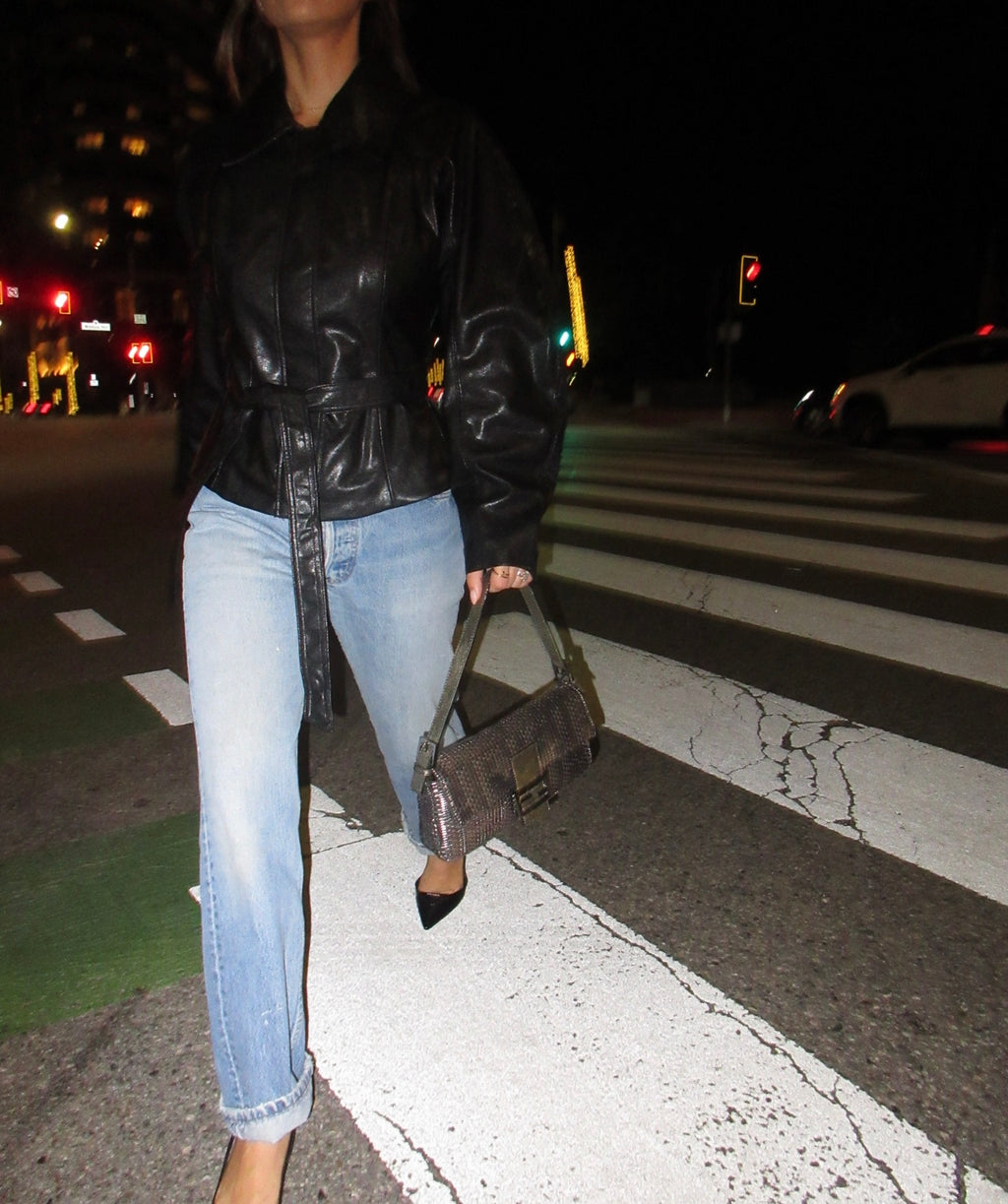 Vintage Fendi Metallic Woven Baguette