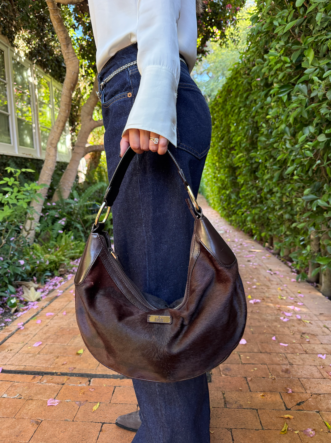 Rare Vintage Gucci Pony Hair Hobo Bag