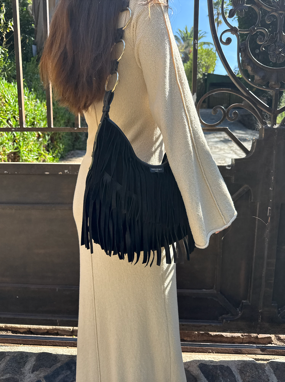 Vintage YSL Suede Fringe Hobo Bag