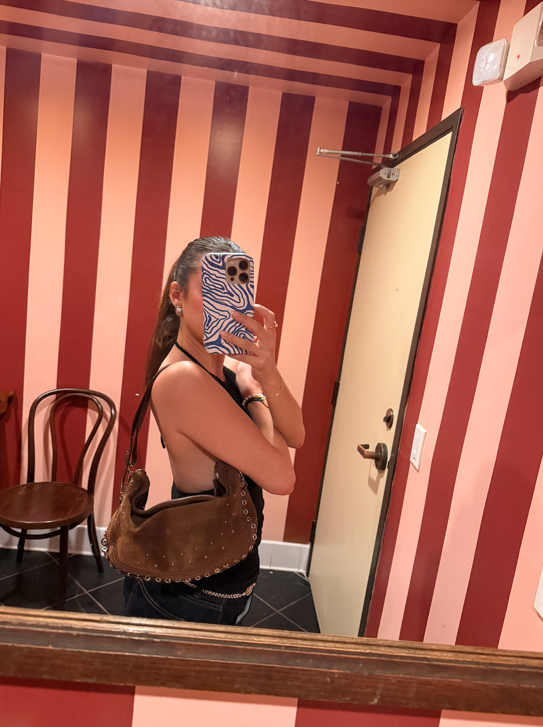Archival Dior Peace and Love Suede Hobo Bag