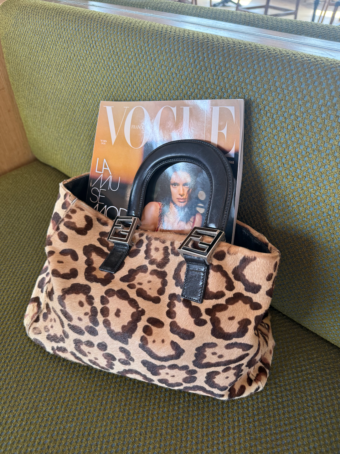 Vintage Fendi Leopard Pony Hair Tote Bag