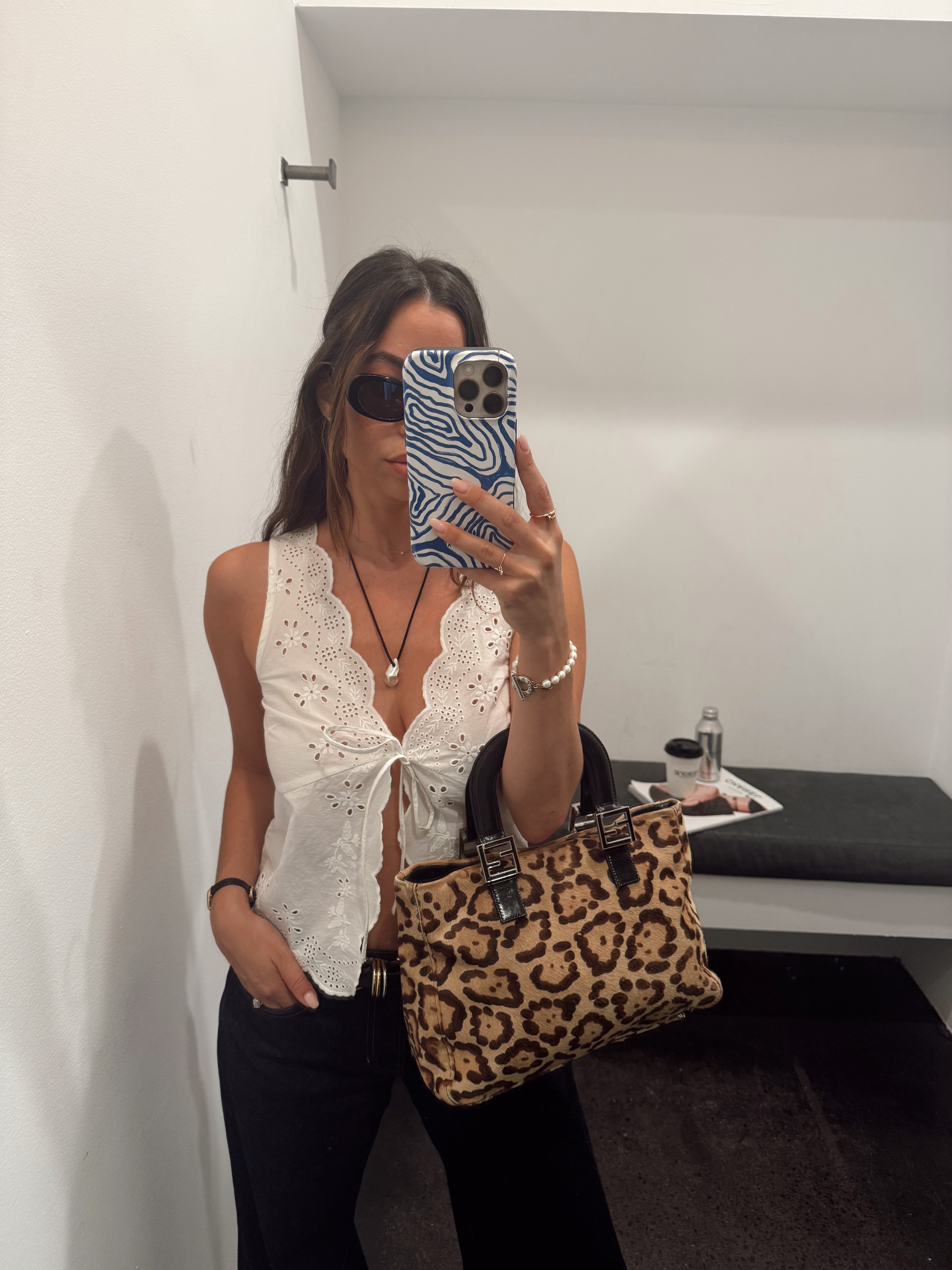 Vintage Fendi Leopard Pony Hair Tote Bag