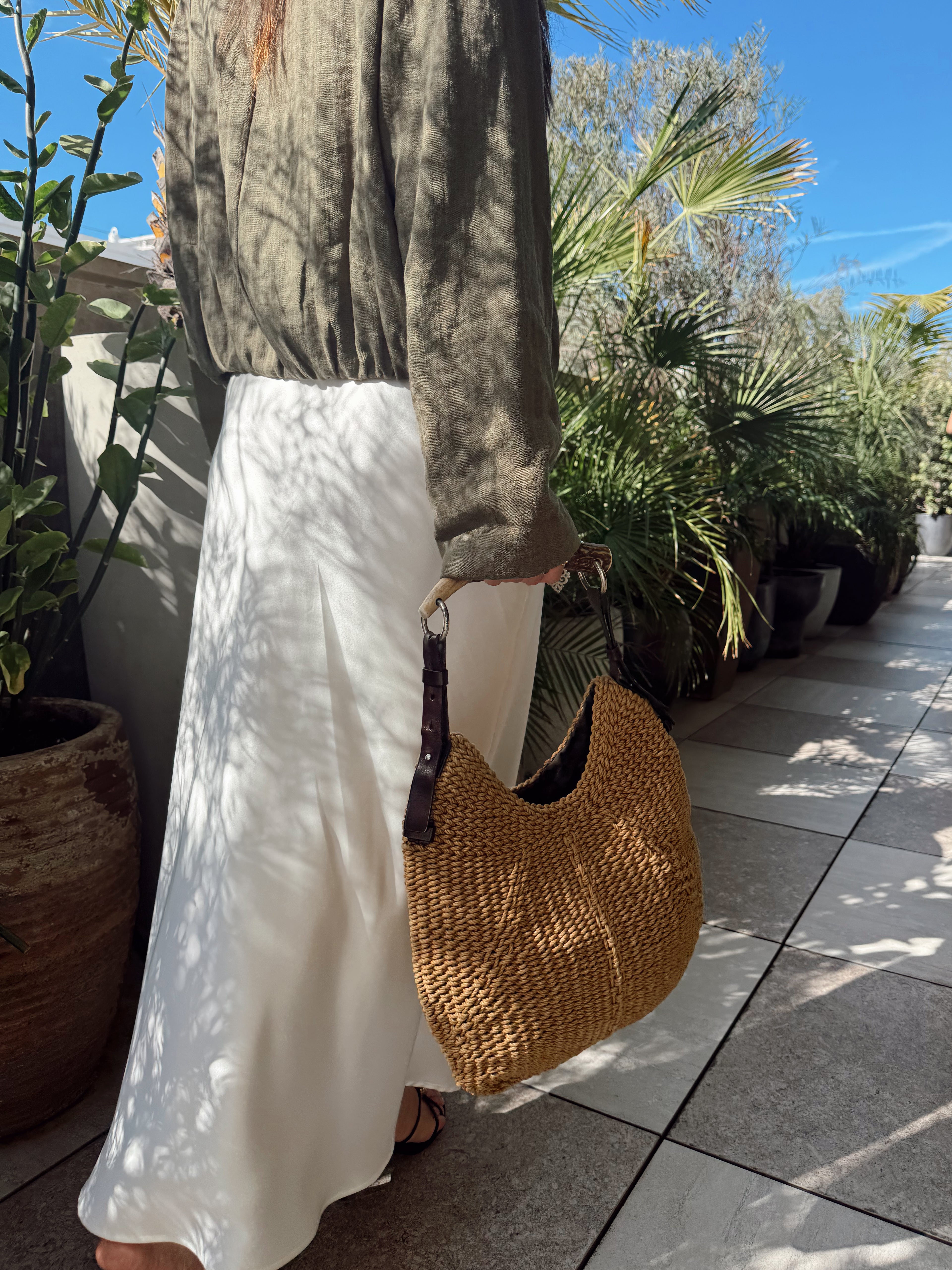 Vintage YSL Mombasa Raffia Hobo Bag