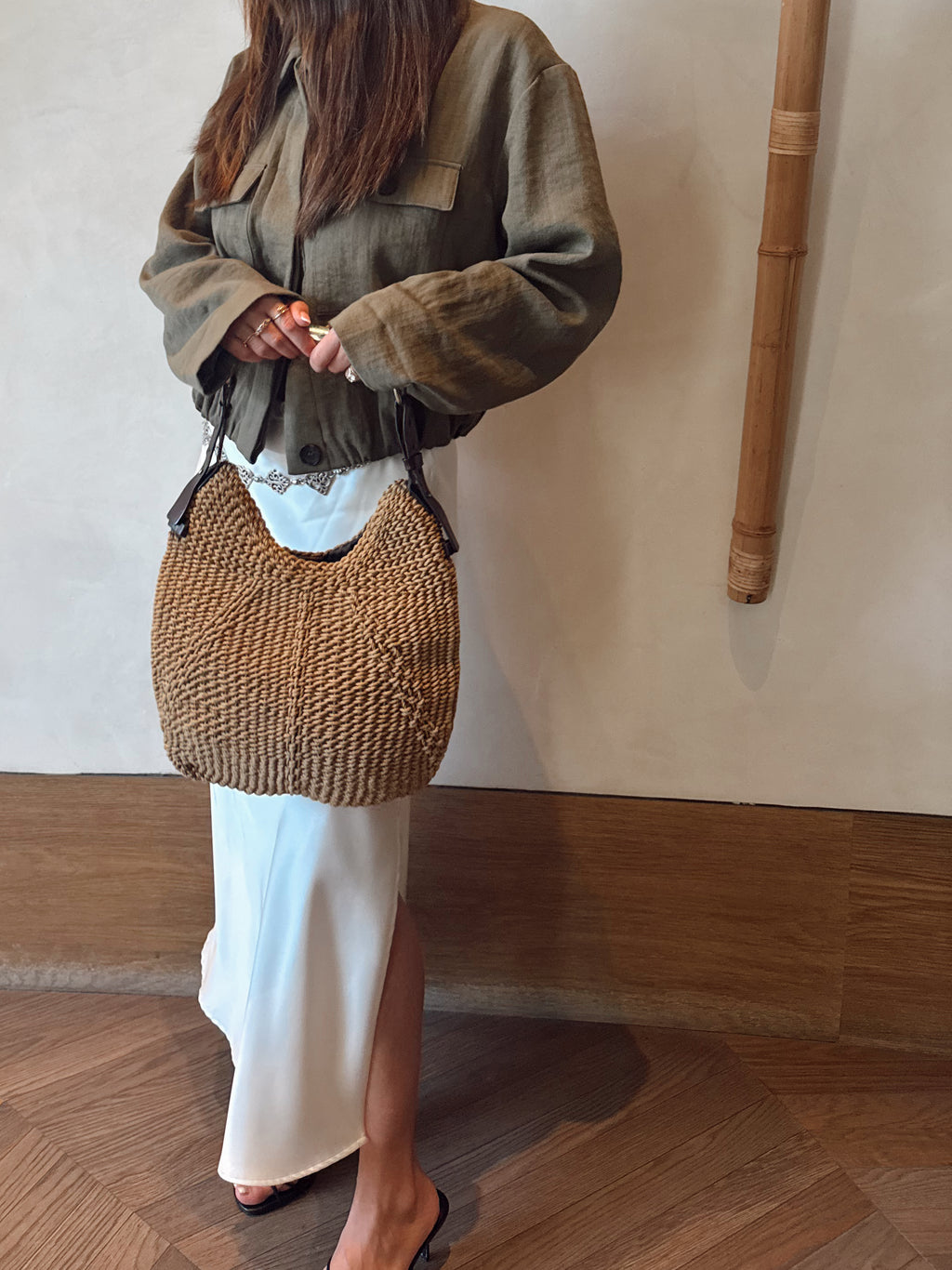 Vintage YSL Mombasa Raffia Hobo Bag