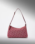 Vintage Dior Trotter canvas shoulder bag in pink with leather trim
