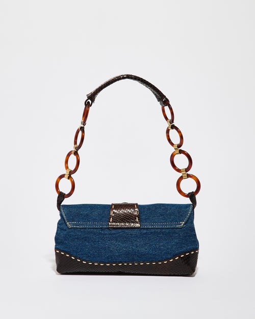 Rare Early 2000s Dolce & Gabbana Patchwork Denim Shoulder Bag