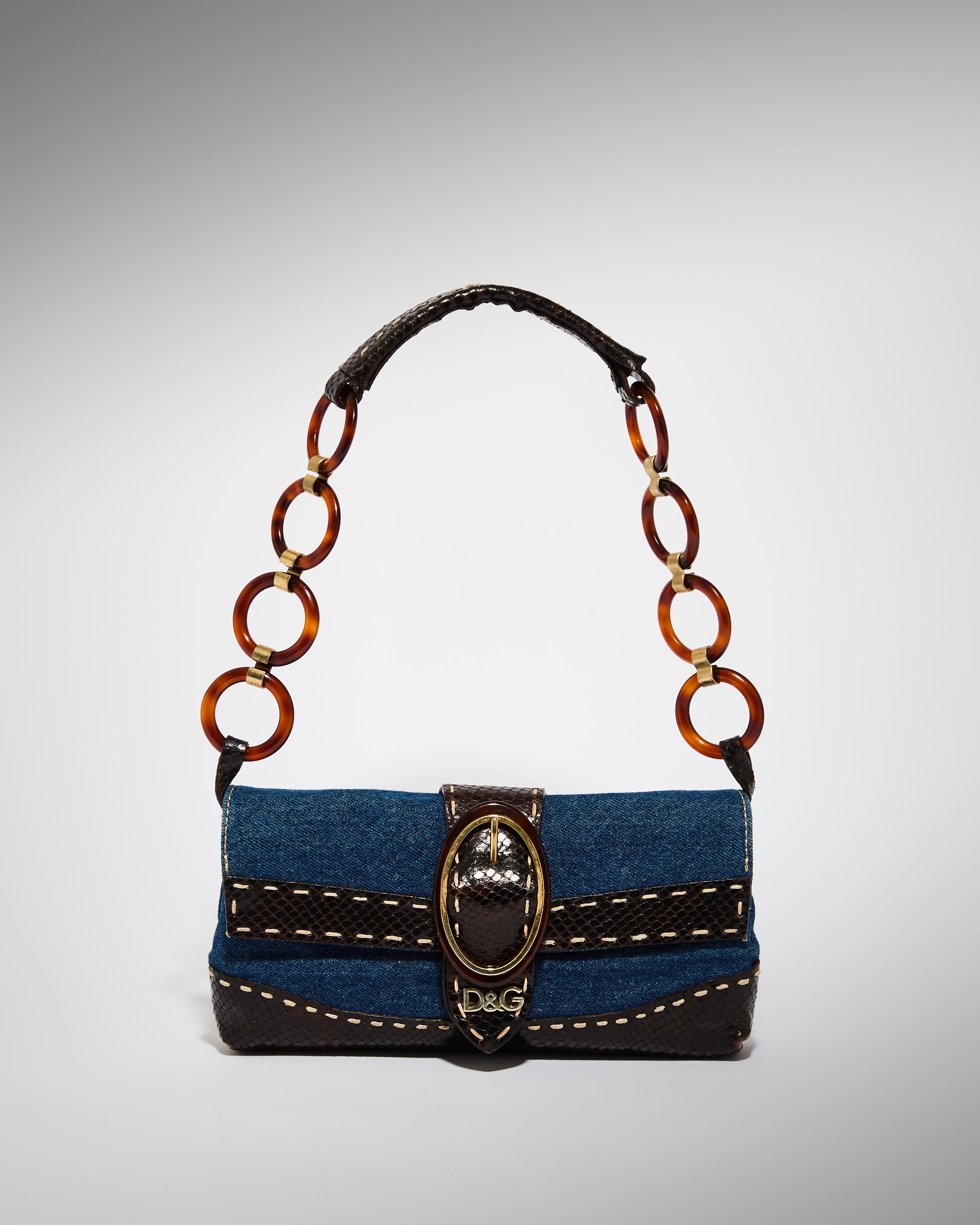 Early 2000s Dolce & Gabbana Patchwork Denim Shoulder Bag | Dear