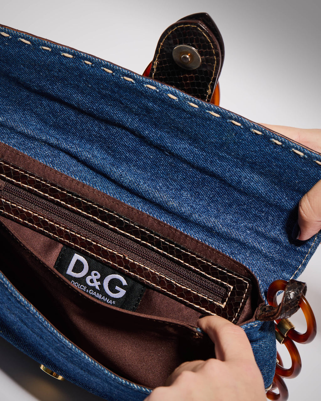 Rare Early 2000s Dolce & Gabbana Patchwork Denim Shoulder Bag