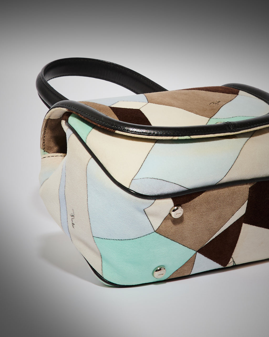 Vintage Emilio Pucci Velvet Top-Handle Handbag – Geometric Print
